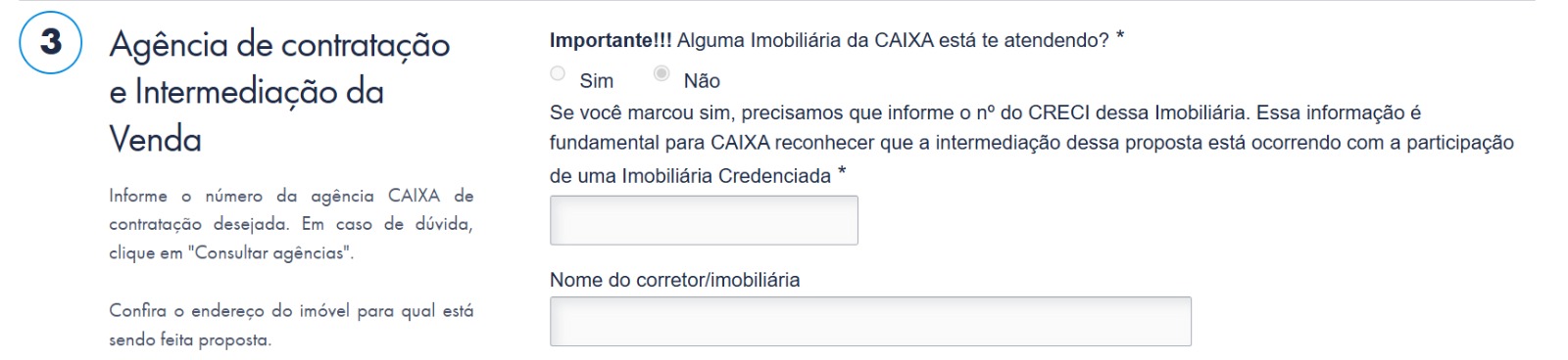 Onde indicar o CRECI do Arrematador Caixa na proposta da Caixa